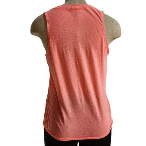Victoria's Secret Sport Orange  Sleeveless front tie top, Size S - Picture 10 of 11